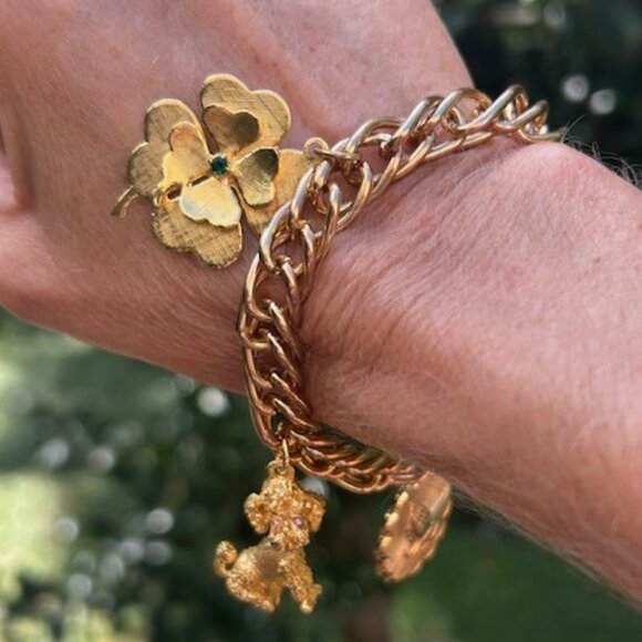 HOBCO House of Borvani 24K Gold Plated Charm BRACELET - Picture 2 of 9